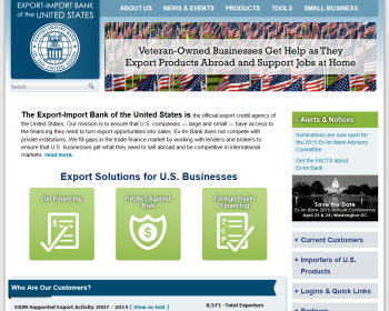 Export-Import Bank of the United States Web page