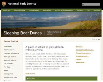 National Park Service Web page