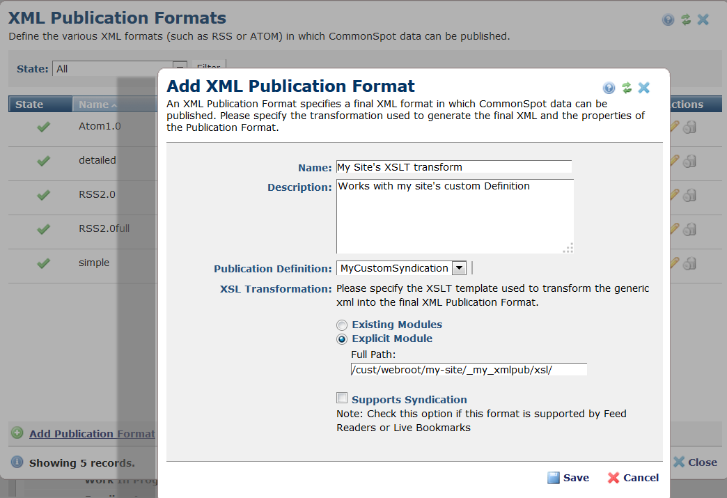 Add XML Format