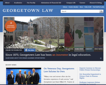 Georgetown University Law Center Web page