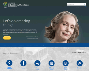 Oregon Health and Science University Web page