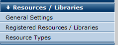 Resources/Libraries menu