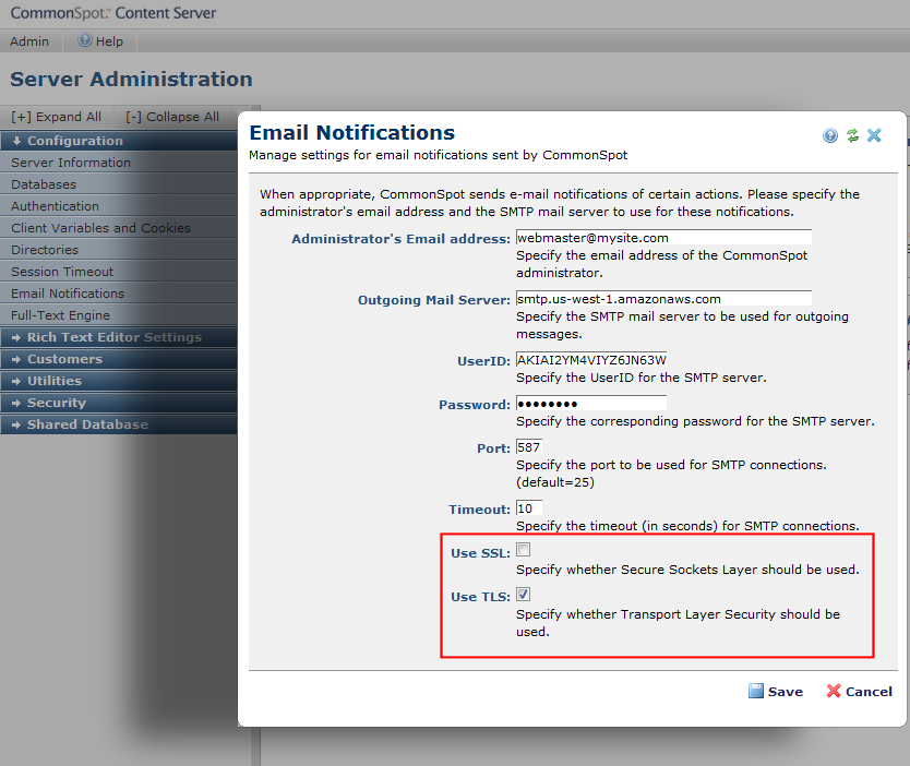 Email Notification - Configuration